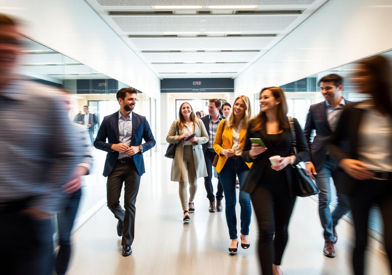 Diverse office employees